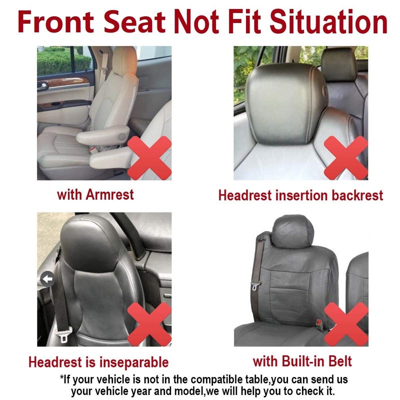 Flying Banner Car Seat Covers Set Front Seats and Rear Bench Polyester Cover Embossed Fabric Block Pattern Black - Image 3